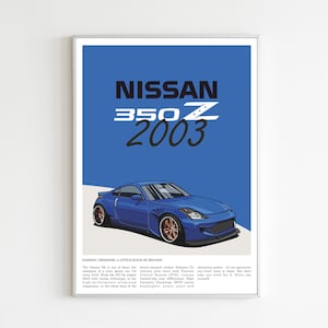 Nissan 350Z Car Poster: Illustrated Automotive Art (digital