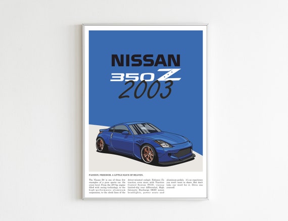 Nissan 350Z Car Poster: Illustrated Automotive Art (digital