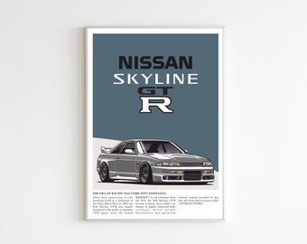 Nissan 300ZX Illustrated Car Poster: JDM Enthusiast Art (digital