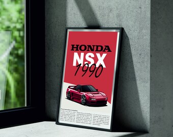 Honda NSX Digital Poster: Sleek Car Art for Enthusiasts - Instant