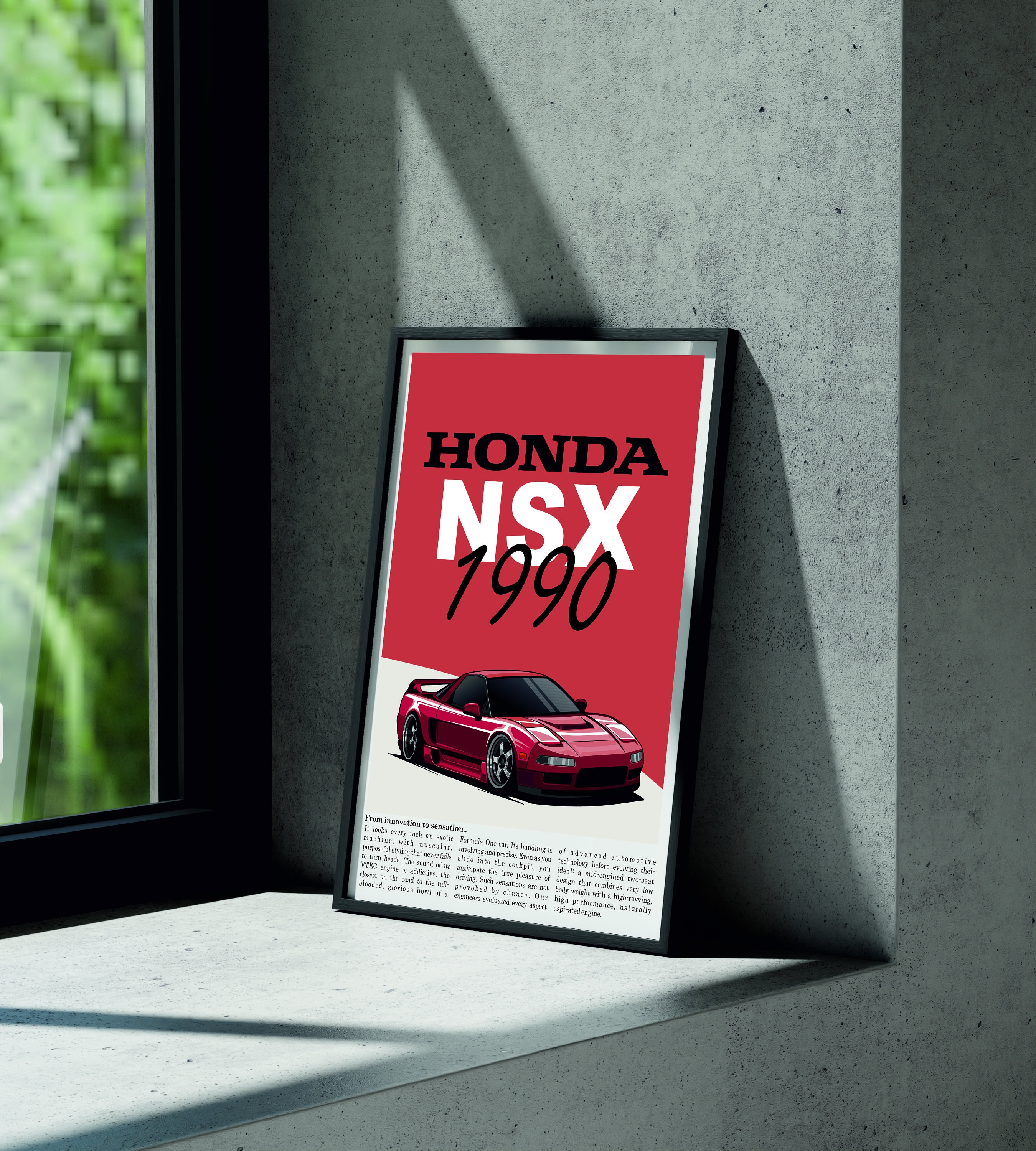 Honda NSX Digital Poster: Sleek Car Art for Enthusiasts - Instant