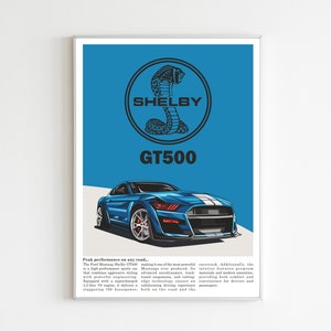 Unleash the Beast: Ford Mustang Shelby GT500 Poster Digital