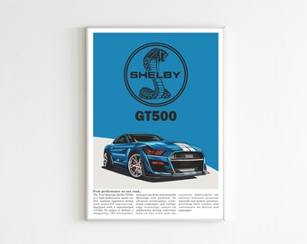 Unleash the Beast: Ford Mustang Shelby GT500 Poster Digital