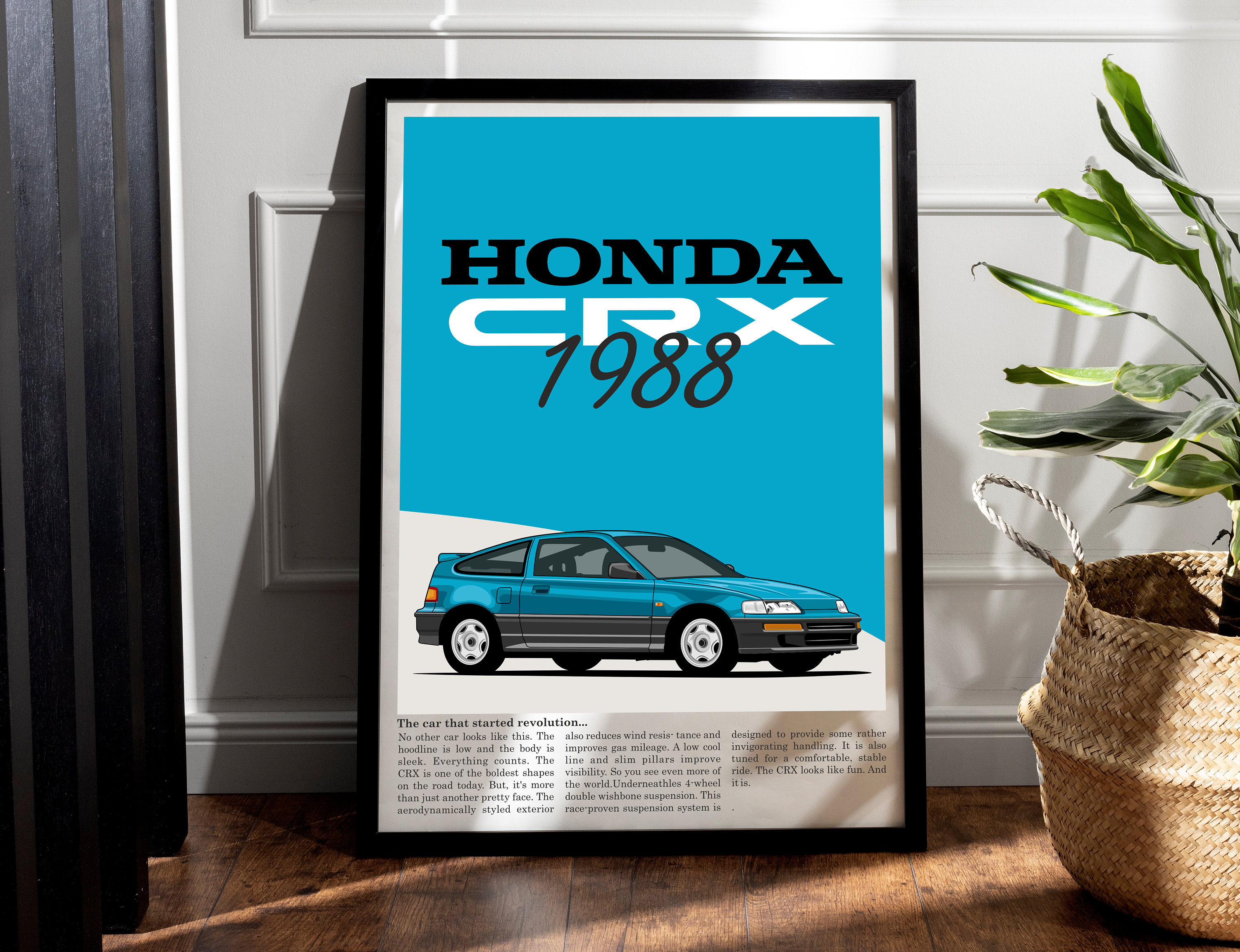 Classic Speed: Honda CRX Illustrated Car Poster - Etsy