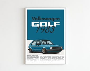 Volkswagen Golf Digital Poster: Sleek Car Art for Enthusiasts - Instant Download - VW Golf Wall Decor - Automotive Print