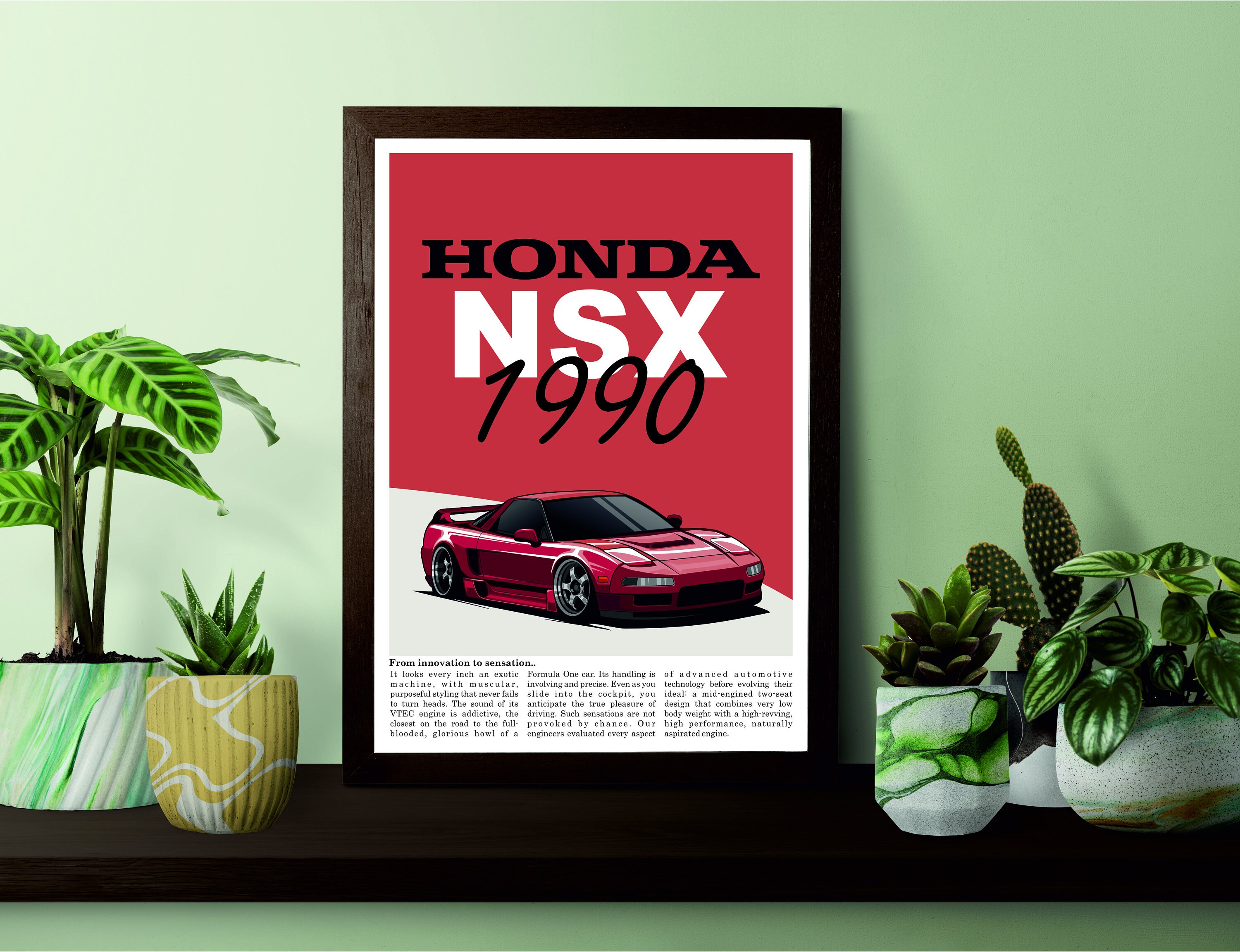 Honda NSX Digital Poster: Sleek Car Art for Enthusiasts - Instant