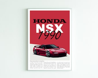 Honda NSX Digital Poster: Sleek Car Art for Enthusiasts - Instant