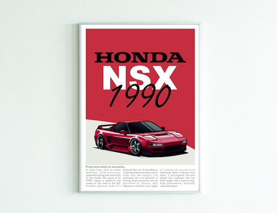 Honda NSX Digital Poster: Sleek Car Art for Enthusiasts - Instant