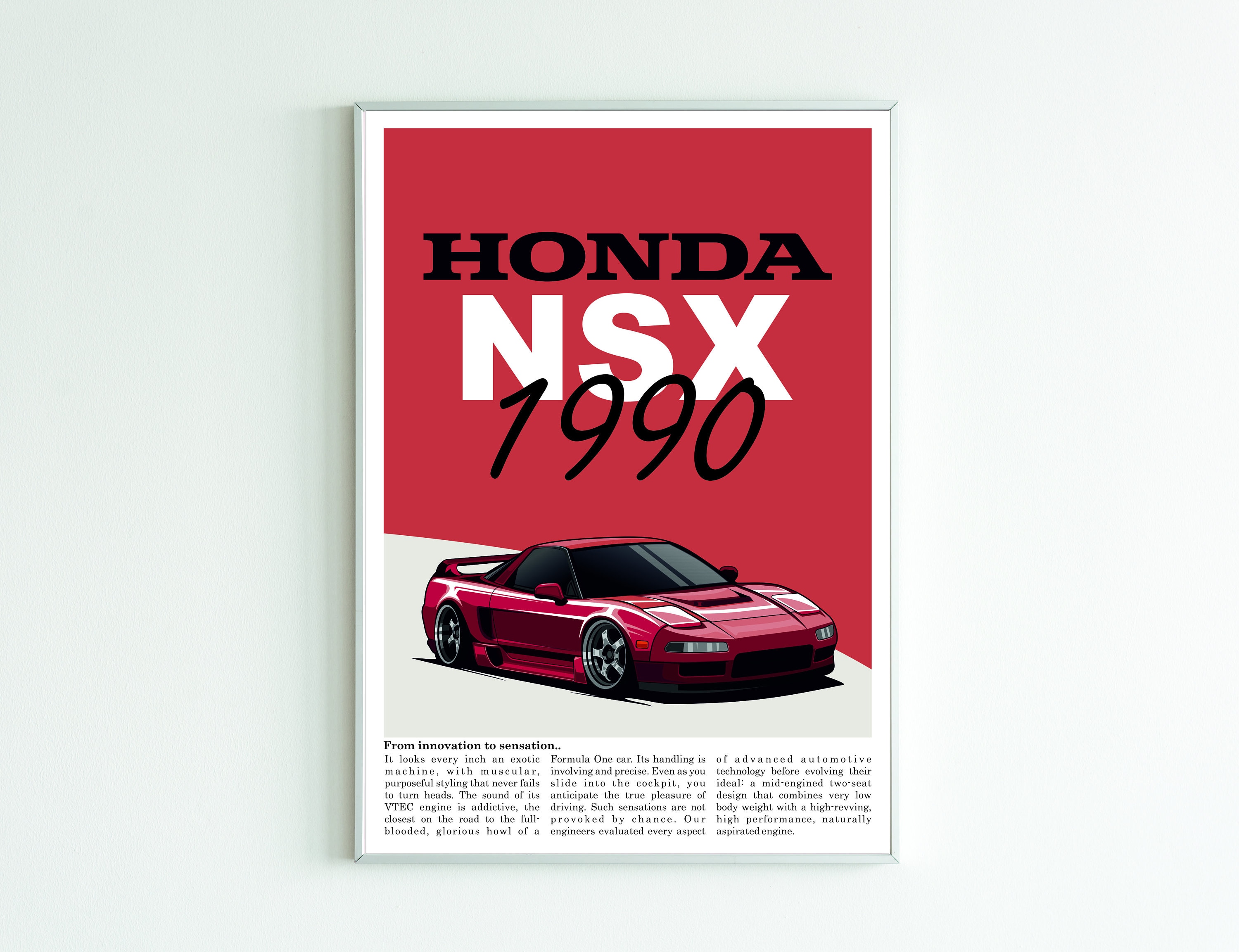 Honda NSX Digital Poster: Sleek Car Art for Enthusiasts