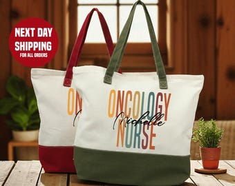 Personalized Oncology Nurse Tote Bag: Custom Cancer Nurse Gift