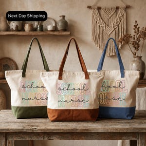 School Nurse Cotton Tote Bag, Nursing Graduation Gift