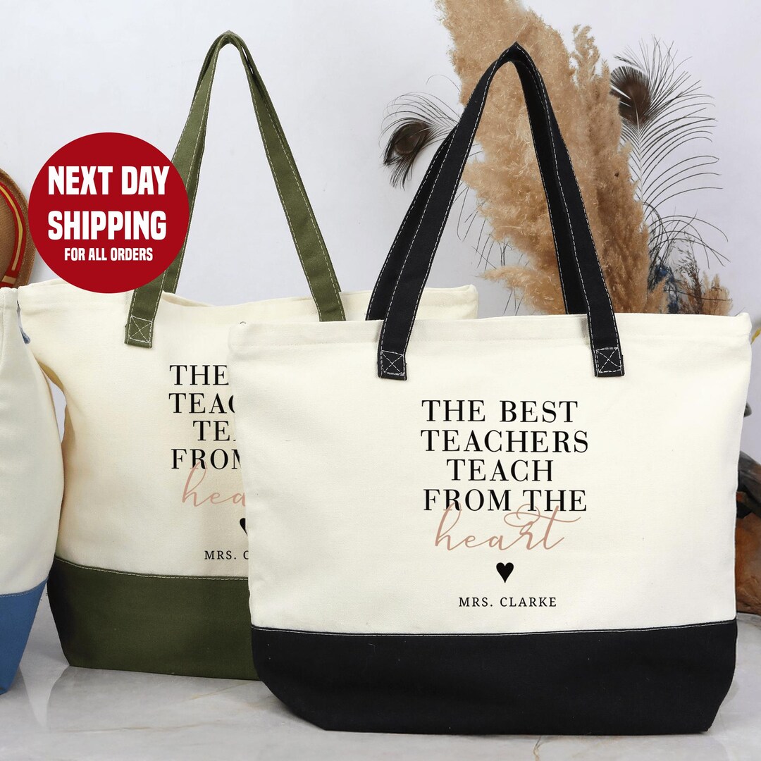 Best Teacher Tote Bag, Custom Teacher Tote Bag, Personalized Teacher ...