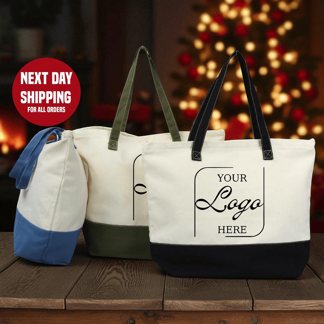 Personalized Logo Canvas Tote Bag: Custom Design Gift - Etsy