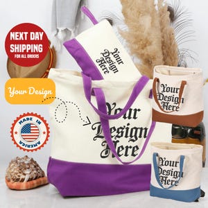 Custom Tote Bag, Personalized Tote Bags, Promotional Tote Bag, Your Text, Image, Trade Show Gift Bag, Custom Shopper, Shopping Bags