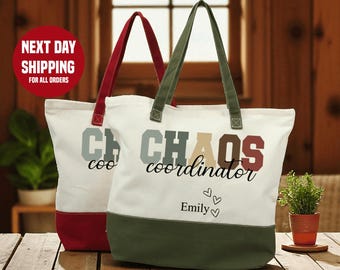 Custom Chaos Coordinator Tote: Funny Mom & Teacher Canvas totebag