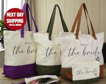 Personalized Bride Bag, Engagement gift, Bride Tote Bags, Wedding Gift, Bridal Shower Gift, Gift For Bride, Bridal Gift, Honeymoon Gift