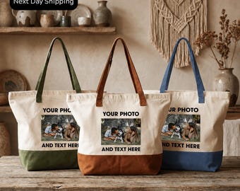 Bolso de tela personalizado con foto – Bolso de tela personalizado con foto y texto, bolsa de regalo personalizada, bolso de lona con foto, bolso de tela con foto familiar, regalo personalizado
