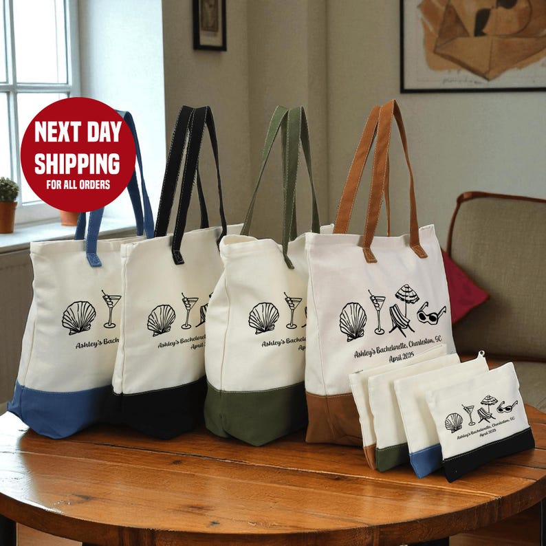 Personalized Bachelorette Tote Bag, Beach Party Memory Tote Bag ...