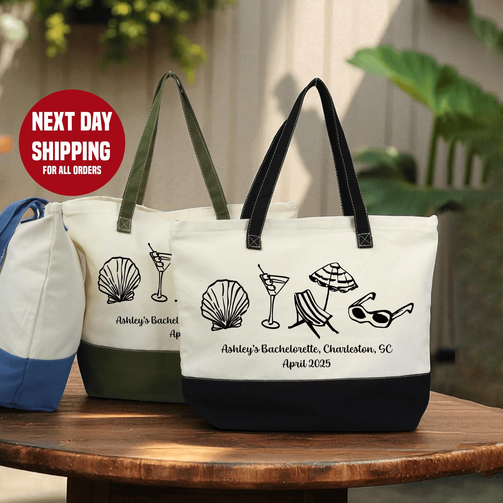 Personalized Bachelorette Tote Bag, Beach Party Memory Tote Bag ...