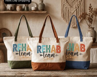 Personalized Rehab Team Tote Bag: Custom Nursing Gift