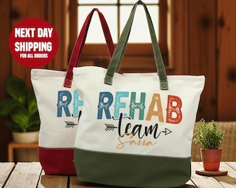 Personalized Rehab Team Tote Bag: Custom Nursing Gift