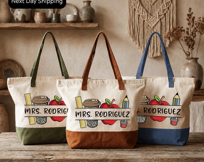 Personalized Teacher Tote Bag: Appreciation Gift, School Leaving Gift