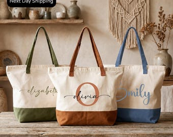 Tote Bag: Personalized  Gifts - Cotton with Zipper Pocket