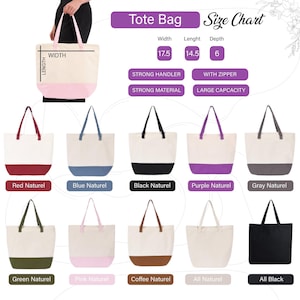 tote bag size chart