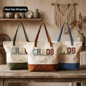 Custom Chaos Coordinator Tote: Funny Mom & Teacher Canvas totebag