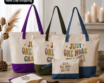 Just One More Chapter Tote Bag: Book Lover Gift