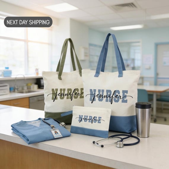 Personalized Nurse Tote Bag: Custom Canvas Gift