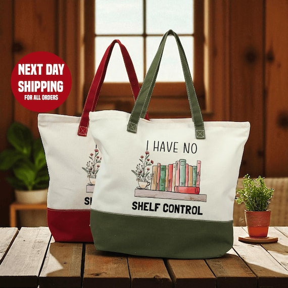 I Have No Shelf Control Totebag, Reading Lover Gift, Bookworm  Totebag, Librarian Totebag, Book Lover Gift, Book Lover Totebag