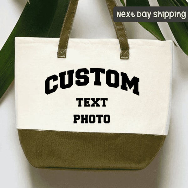 Custom Text Bag, Custom Photo Tote Bag, Personalized Gift, Custom Logo Tote, Your Photo Tote Bag, Your Photo Bag, Customized Tote Bag