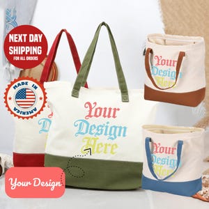 Custom Tote Bags With Your Logo, wholesale Custom Promotional Bags, Photo or Text Print, Bulk Personalized Bag, Multi Color Print