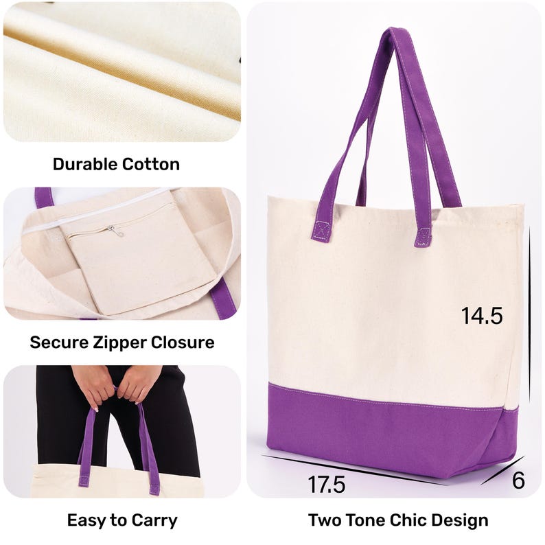 Christian Tote Bag: Bible Verse Design - Cotton with Inner Pocket image 9
