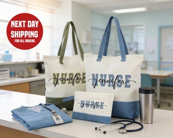 Personalized Nurse Tote Bag: Custom Canvas Gift