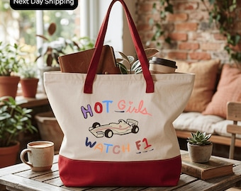 Funny F1 Racing Fan Totebag: Hot Girls Watch Formula 1