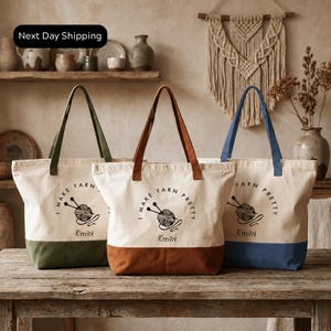 Knitting Tote Bag: Personalized Yarn Holder