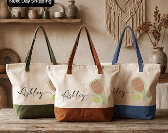 Customized Pickleball Totebag, Custom Sport Totebag, Pickleball Player Gifts, Pickleball Coach Totebag, Personalized Totebag, Gift for Her
