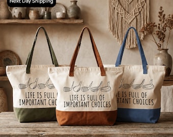 Golf Tote Bag: Canvas Carry-All - Zippered with Inner Pocket