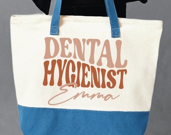 Custom Dental Assistant Gift, Custom Dental Hygienist Tote Bag, Dental Hygienist Gift, Dental Assistant Tote, RDH Gift, Dental Hygiene Bag