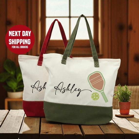 Customized Pickleball Totebag, Custom Sport Totebag, Pickleball Player Gifts, Pickleball Coach Totebag, Personalized Totebag, Gift for Her