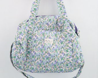 Sacs en tonneau en coton Sac de jardin pour salle de sport, poussette, activités parascolaires. Sac de voyage matelassé, imprimé fleuri