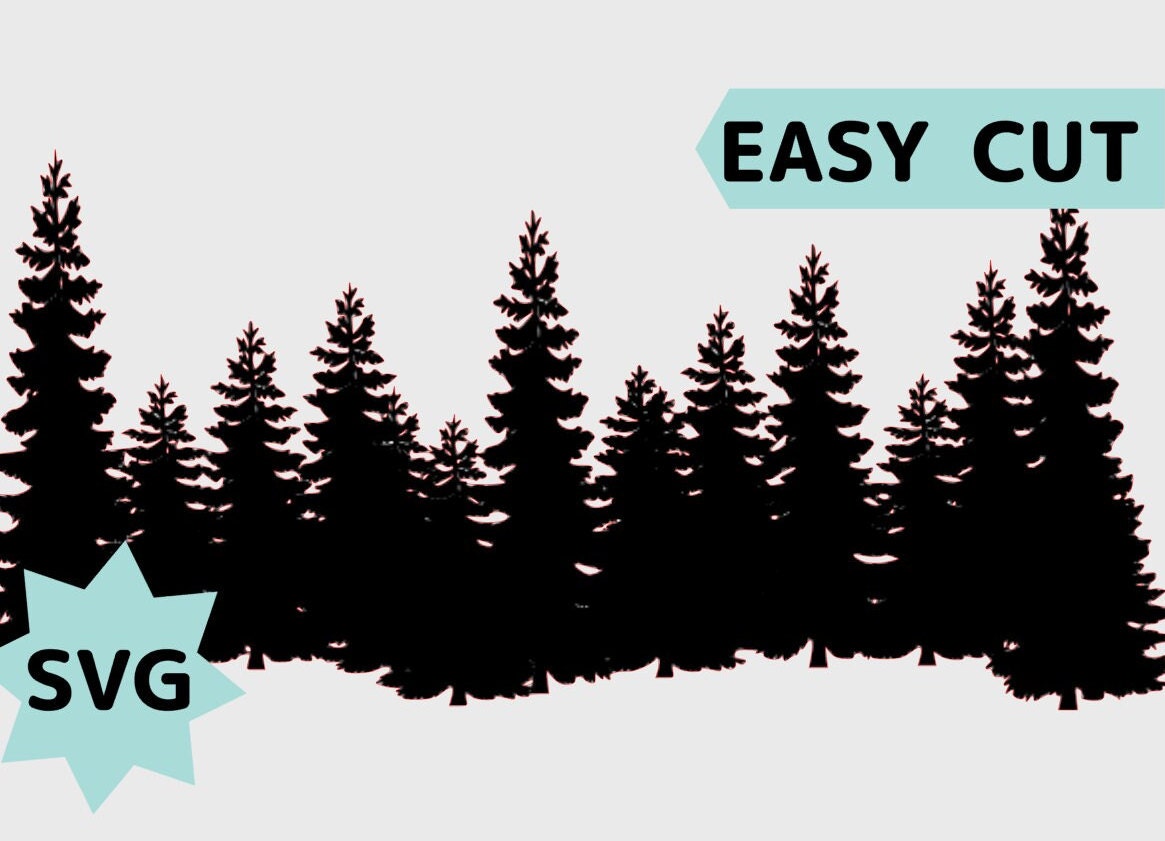 Pine Tree Forest SVG PNG DXF Cutting File for Cricut, Silhouette ...