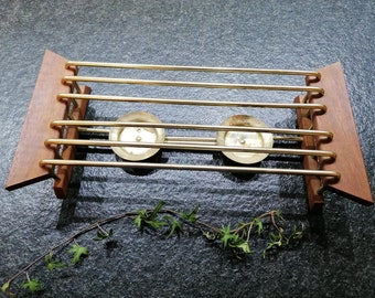 Warmer, food warmer, tea warmer, teak handles and brass, Danish design, true vintage, 70s design,