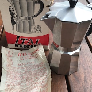 Vintage coffee maker ITAL EXPRESS coffee pot espresso machine 50s with original packaging