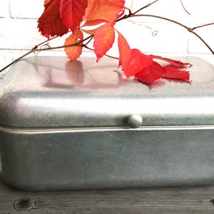 Rare find: Beautiful aluminum bread box, vintage aluminum box, German bread bin from the 1950s-60s industrial design