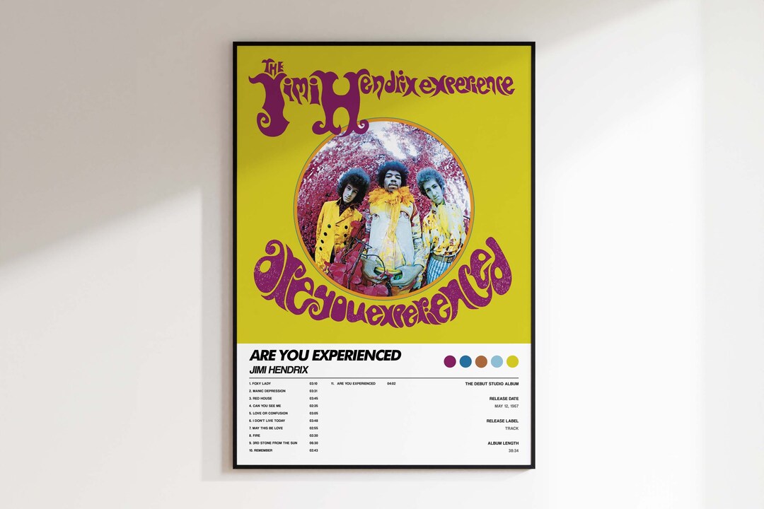 Jimi Hendrix 'are You Experienced ' Album Cover Poster, Tracklist Poster, Digital Download
