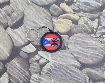 Puerto Rico flag - Coqui Taino  - keychain - 3D printed - unique design
