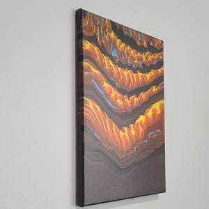 Acrylic pour abstract: Fluid art straight pour (12 x 16 stretched canvas) bild 3